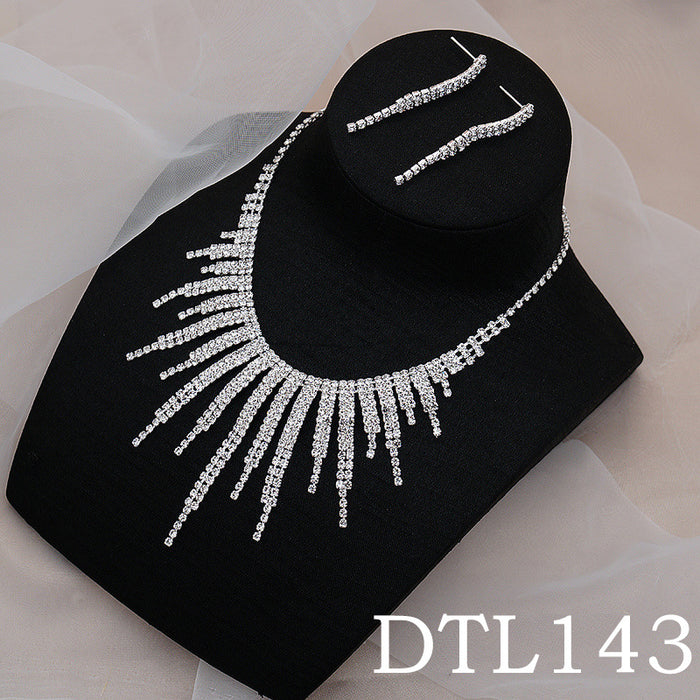 New Fashion Female Jewelry Rhinestone Necklace Earring Set