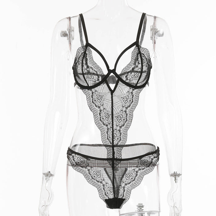 Sexy Women Lingerie Lace Backless Bodysuit
