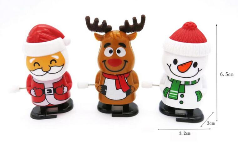 24PCS Mixed Color Winding Clockwork Will Walk Santa Claus