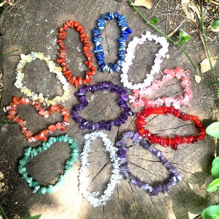 70 Pieces Natural Stone Elastic Bracelet