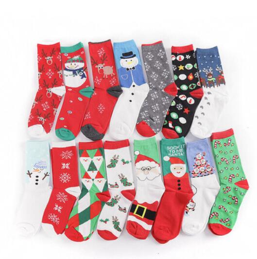 50 Pairs of Women's Cotton Santa Snowflake Christmas Socks