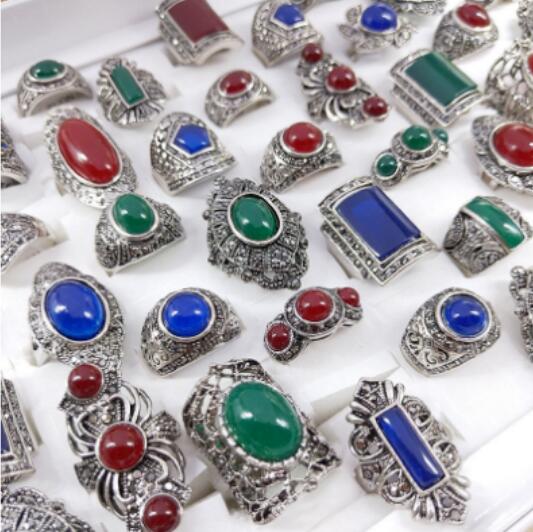100Pcs Vintage Mixed Women's Rings Jewelry