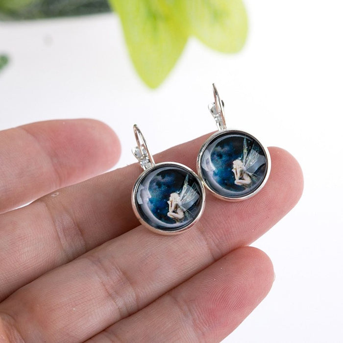 180 Pieces 18 Styles Moon Angel Pattern Earrings