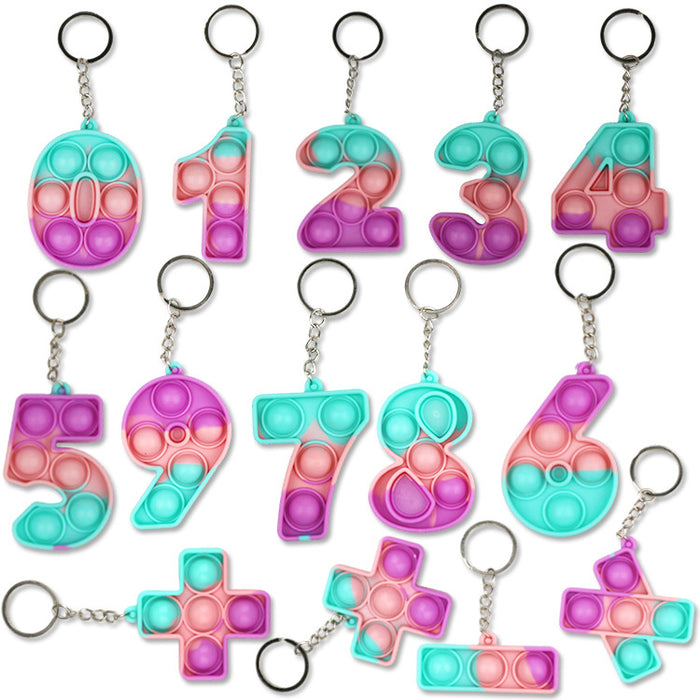 400 Pieces Fidget Toys, Letter Number Bubble Spinner Keychains