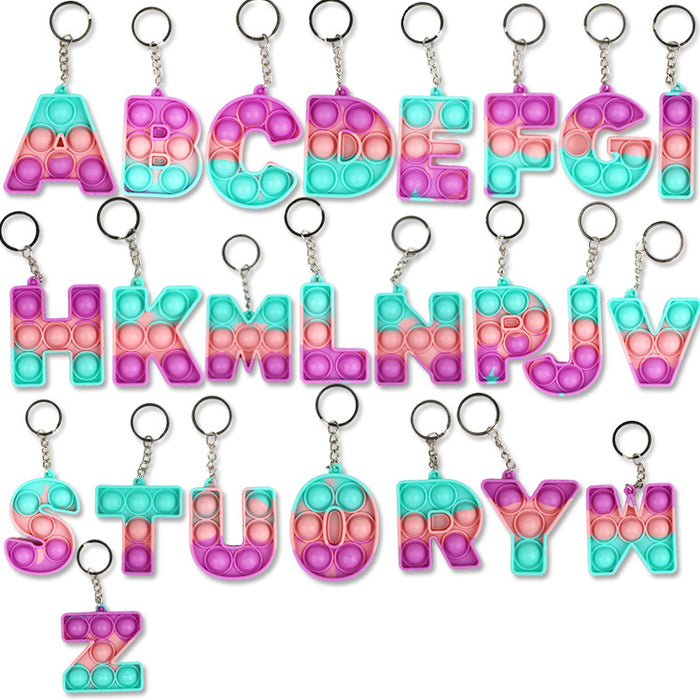 400 Pieces Fidget Toys, Letter Number Bubble Spinner Keychains