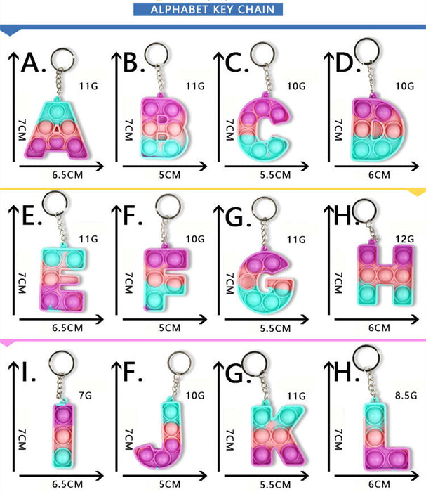 400 Pieces Fidget Toys, Letter Number Bubble Spinner Keychains
