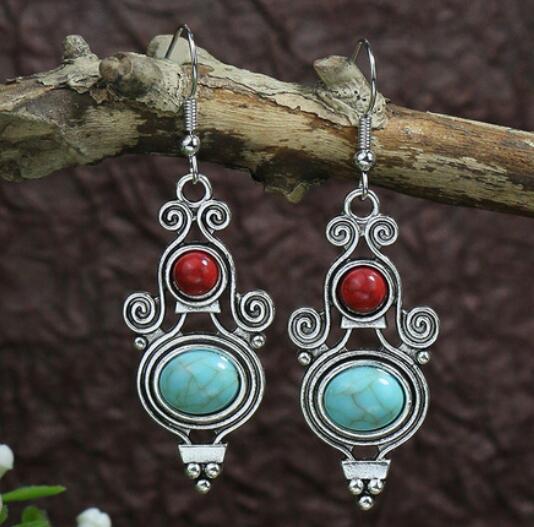 65 PAIRS Vintage Women's Turquoise Silver Earrings