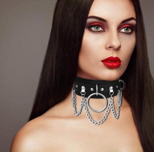 60 Pcs Halloween Gothic PU Leather Adjustable Choker Necklaces