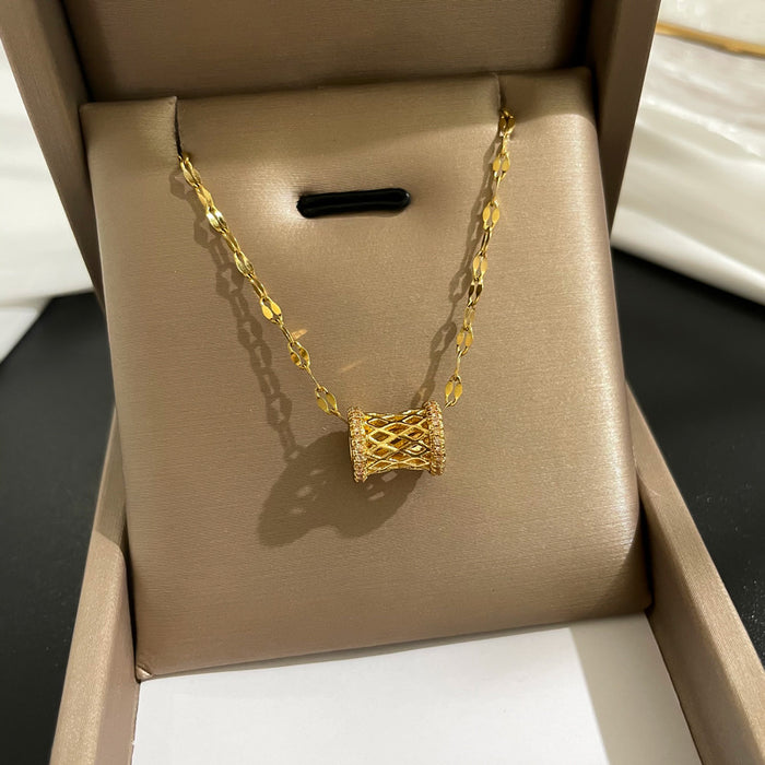 25 Pieces Luxury Rhinestone Titanium Steel Women's Necklaces