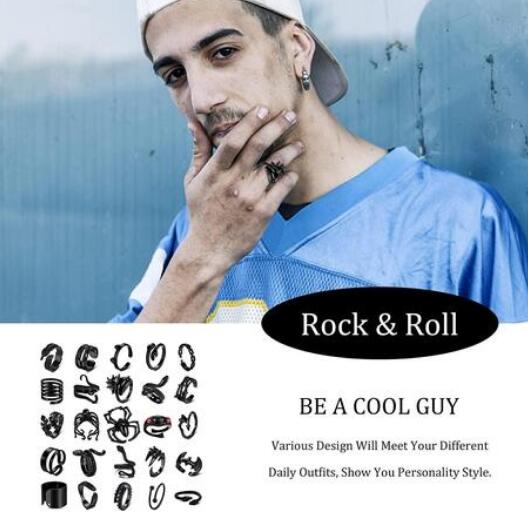 125 Pcs Vintage Punk Frog Snake Dragon Animals Adjustable Rings