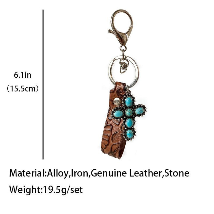 45Pcs/lot Women's Handmade Leather Western Style Keychains