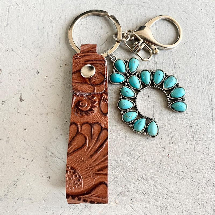 45Pcs/lot Women's Handmade Leather Western Style Keychains