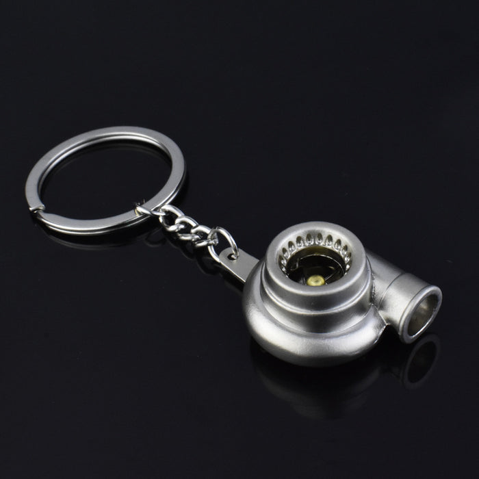 Creative Car Turbocharged Engine Shape Metal Keychain