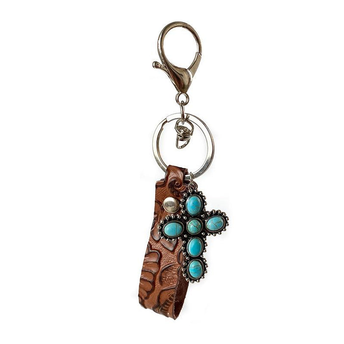 45Pcs/lot Women's Handmade Leather Western Style Keychains