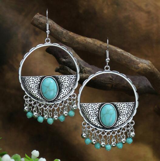 65 PAIRS Vintage Women's Turquoise Silver Earrings