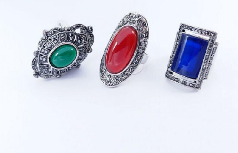 100Pcs Vintage Mixed Women's Rings Jewelry