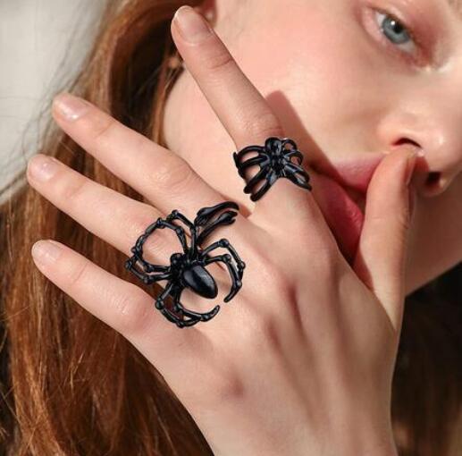 125 Pcs Vintage Punk Frog Snake Dragon Animals Adjustable Rings