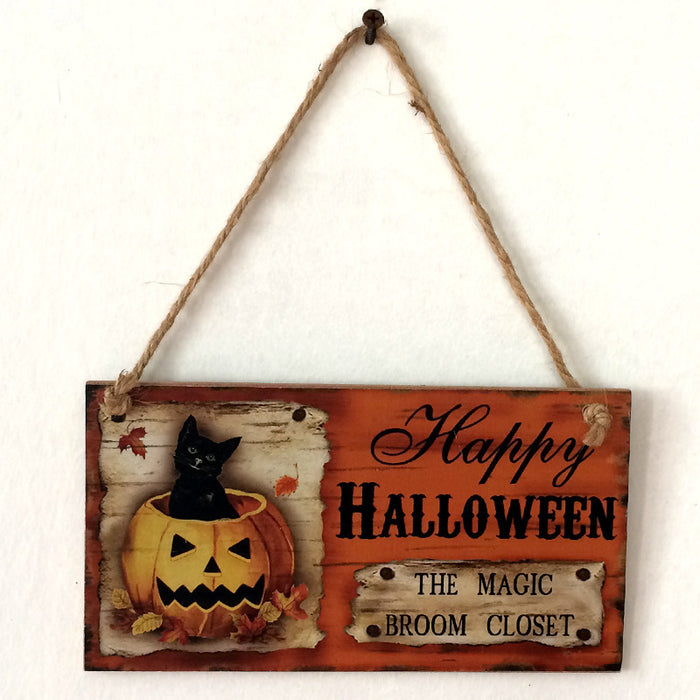 180PCS Halloween Wooden Sign Pumpkin-shaped Wooden Sign