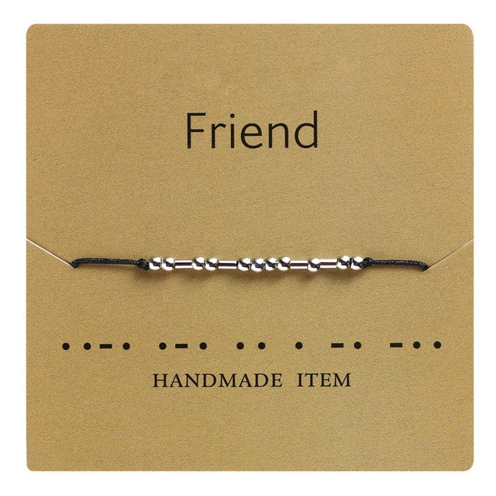 50 Pieces Handmade Adjustable Morse Code Bracelet