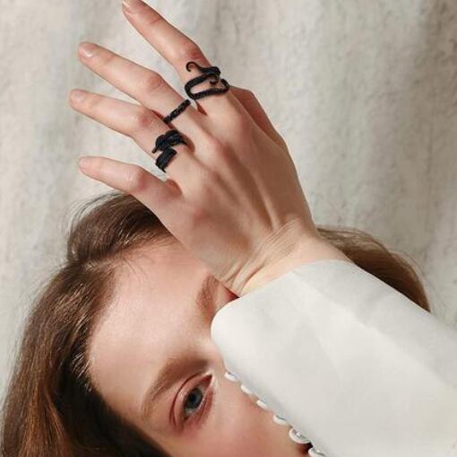 125 Pcs Vintage Punk Frog Snake Dragon Animals Adjustable Rings