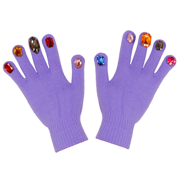 35 Pairs DIY Colorful Rhinestone Knitted Gloves