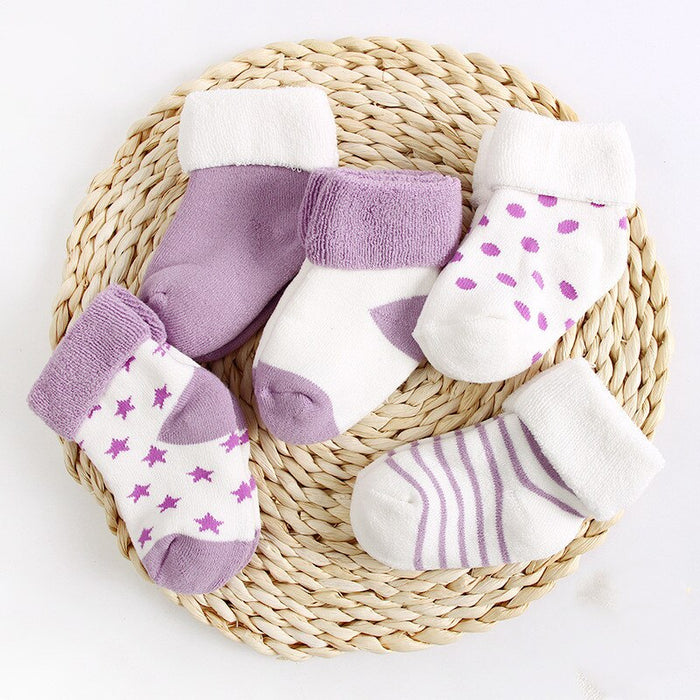 5pairs/lot NewBorn Baby Socks Thicken Cartoon Socks