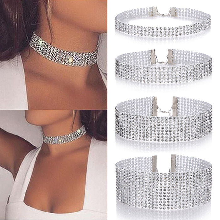 150 Pieces Women Rhinestone Choker Necklace