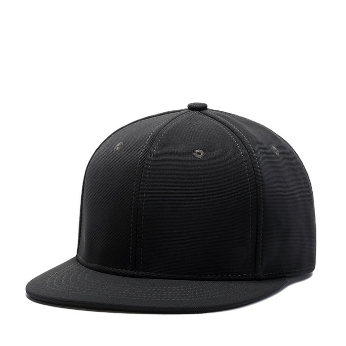 Black Breathable Simple Baseball Cap Solid Color Flat Brim Cap
