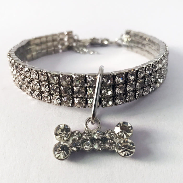27Pcs Rhinestone Pet Collars