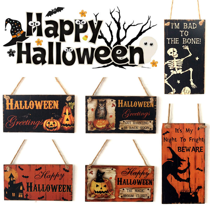 180PCS Halloween Wooden Sign Pumpkin-shaped Wooden Sign
