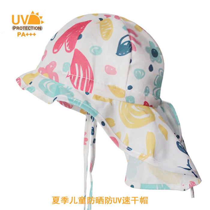 Printed Summer UPF50 + Beach Sunscreen Baby Shawl Hat