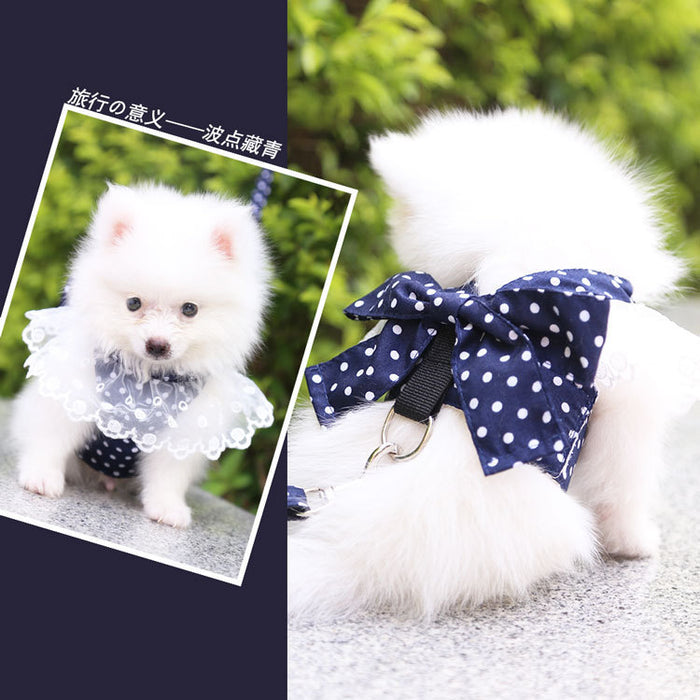 Cute Bow-knot Small Dog Harness Vest Leash Suit Pet Accessories