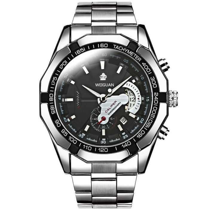 Luxury Men's Watches Stainless Steel Luminous Quartz Calendar Clock