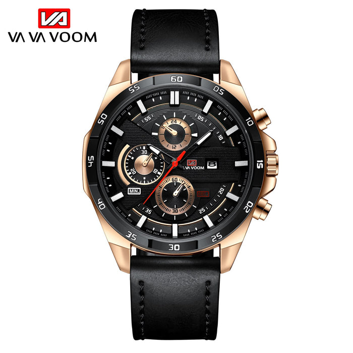 Sport Watches Mens Quartz Wrist Watches Luxury Three Dial Calendar Male Clock