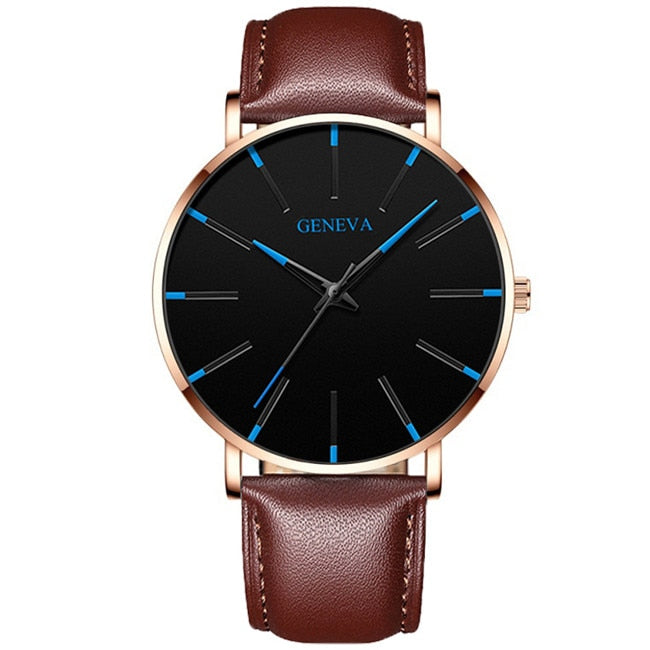 Minimalist Men's Fashion Ultra Thin Watches Simple Business Stainless