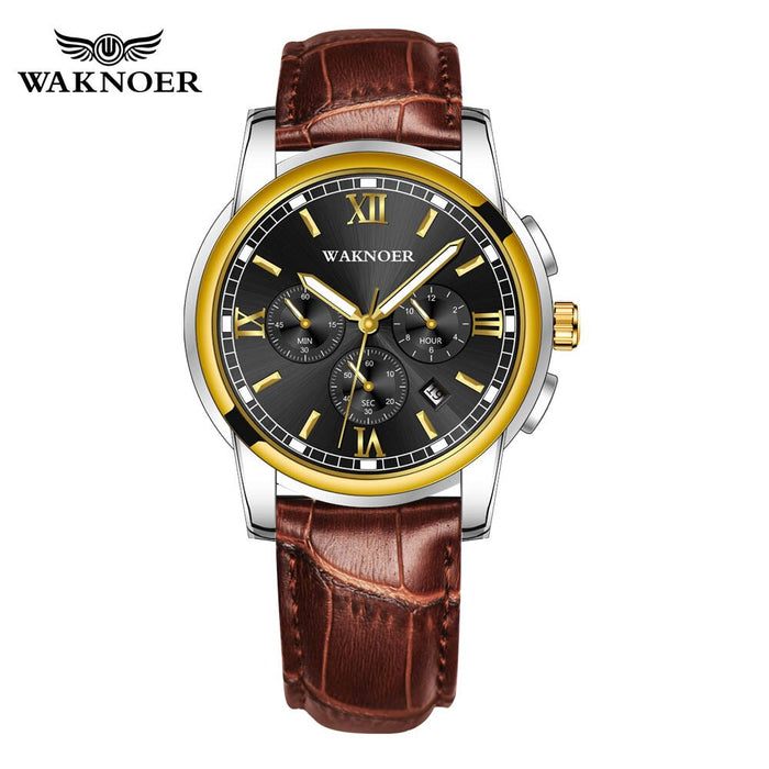Men's Watches Quartz Leather Strap Elegant Luminous Date Wristwatch
