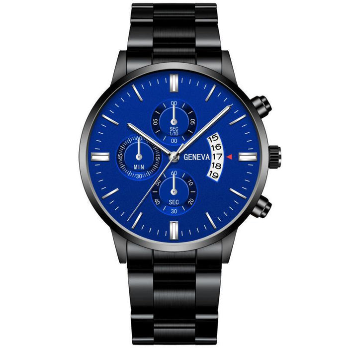Men Luxury Golden Steel Metal Casual Calendar Quartz Wristwatches