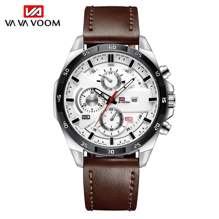 Sport Watches Mens Quartz Wrist Watches Luxury Three Dial Calendar Male Clock