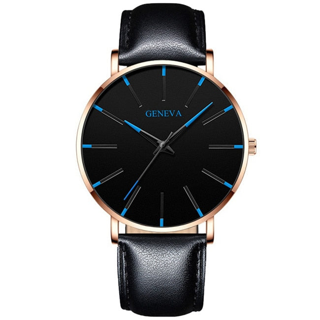 Minimalist Men's Fashion Ultra Thin Watches Simple Business Stainless