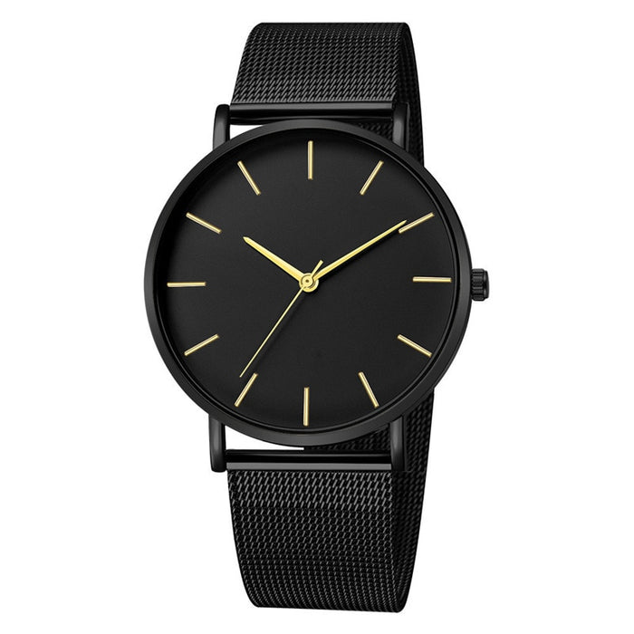 Quartz Ultra Thin Simple Stainless Steel Mesh Men's Fashion Casual Watch