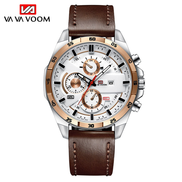 Sport Watches Mens Quartz Wrist Watches Luxury Three Dial Calendar Male Clock