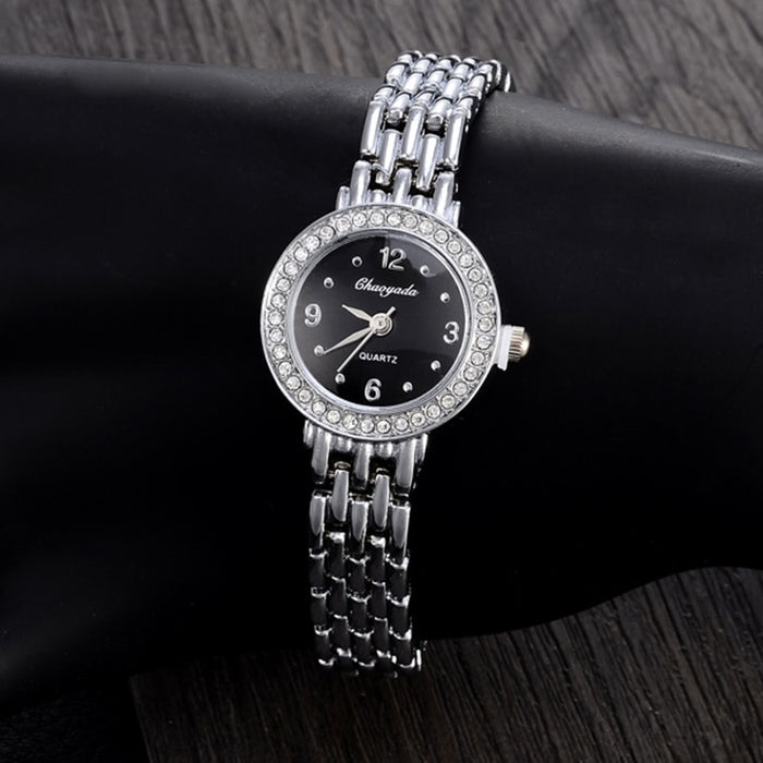 Women's Watches Fashion Silver Luxury Rhinestone Watch Bracelet Ladies