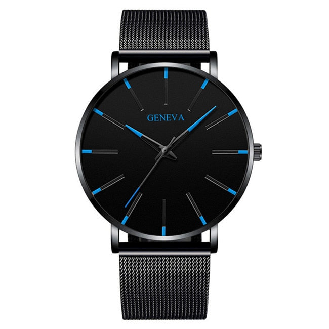 Minimalist Men's Fashion Ultra Thin Watches Simple Business Stainless