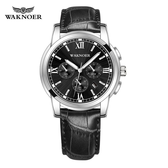 Men's Watches Quartz Leather Strap Elegant Luminous Date Wristwatch