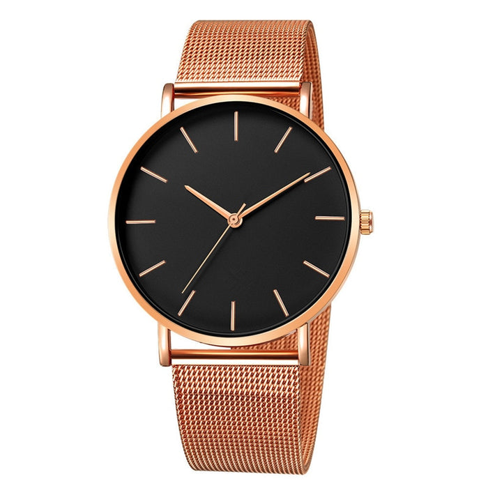 Quartz Ultra Thin Simple Stainless Steel Mesh Men's Fashion Casual Watch