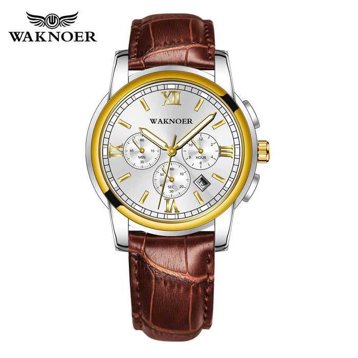 Men's Watches Quartz Leather Strap Elegant Luminous Date Wristwatch
