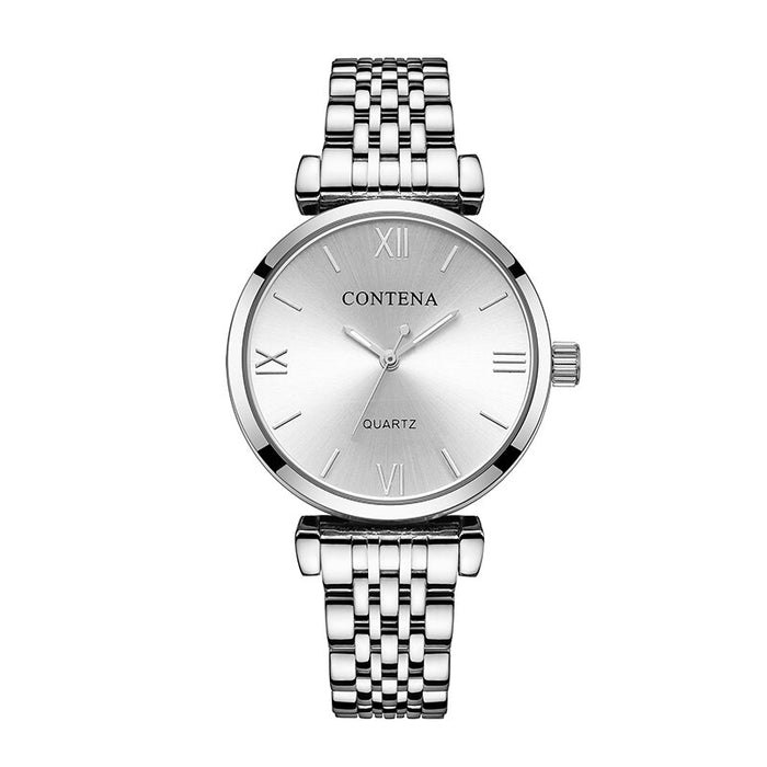 CONTENA Women Fashion Simple Luxury Stainless Steel Ladies Wristwatch
