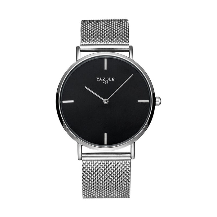 Fashion YAZOLE Watches Men Ultra-miniature Style Stainless Steel Mesh Strap Ultra Thin Dial Wristwatch