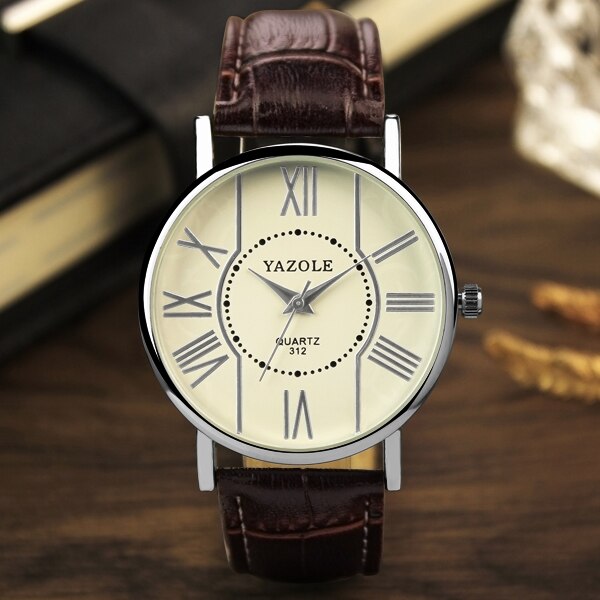 Yazole Women's Fashion Quartz Watch Unique Design Small Dial Leisure Leather Watch