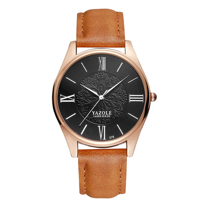 YAZOLE Top Brand Luxury Fashion Business Men's Watch Leather Clock